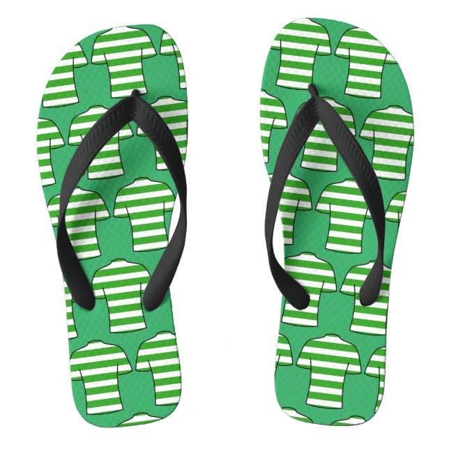 Fußball-Shirts Design in grünen Hoops Flip Flops (Fußbett)