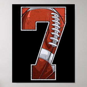 Fußball Siebter 7. Geburtstag Junge 7 Sieben Jahre Poster