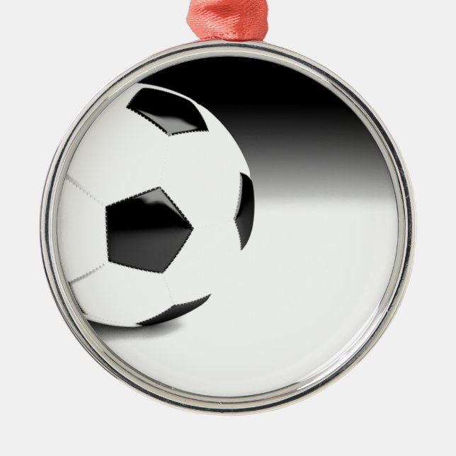 Fußball Silbernes Ornament (Vorne)