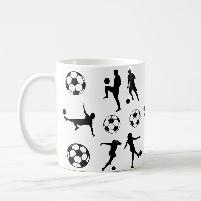 Fußball-Silhouette Fußball-Ball  Kaffeetasse (Links)