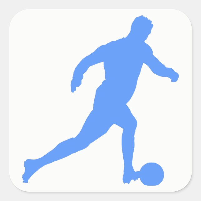 Fußball Silhouette Quadratischer Aufkleber (Vorderseite)