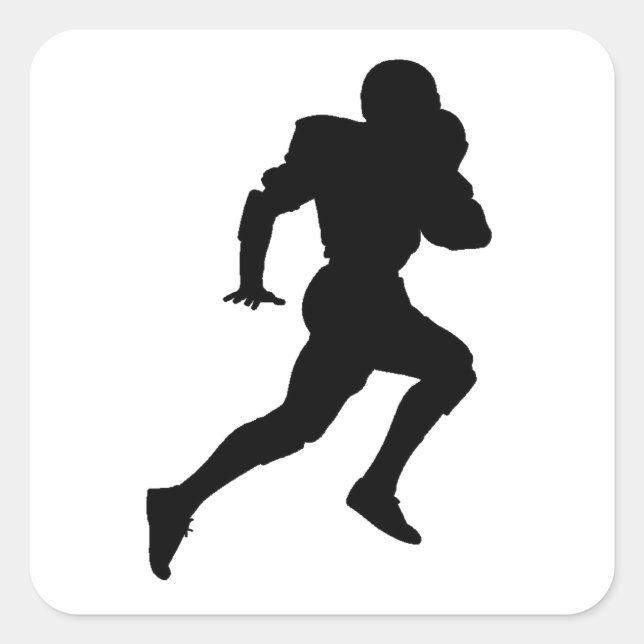 Fußball-Silhouette Quadratischer Aufkleber (Vorderseite)