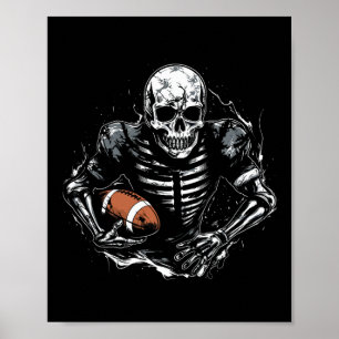 Fußball Skeleton Football Spieler Halloween Spooky Poster