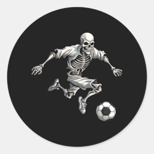 Fußball-Skeleton Fußball Halloween Skull Lov spiel Runder Aufkleber