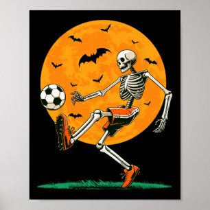 Fußball Skelett Gruseliger Fußball Jungen Hallowee Poster