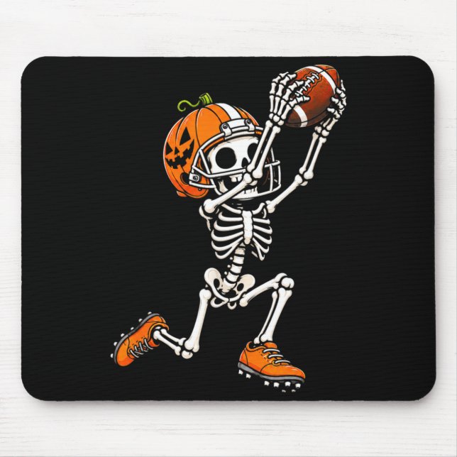 Fußball Skelett Halloween-Kürbis  Mousepad (Vorne)