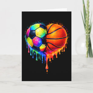 Fußball Sketll Drip Herz Sport Valentinstag Männer Karte