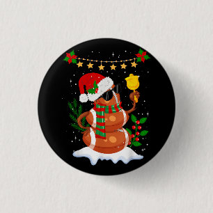 Fußball Snowman Weihnachtsmannmütze Frohe Weihnach Button