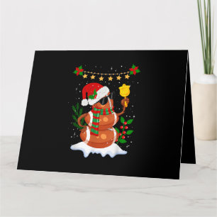 Fußball Snowman Weihnachtsmannmütze Frohe Weihnach Karte