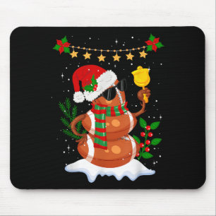 Fußball Snowman Weihnachtsmannmütze Frohe Weihnach Mousepad