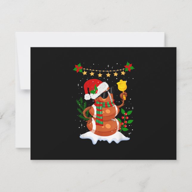 Fußball Snowman Weihnachtsmannmütze Frohe Weihnach RSVP Karte (Vorderseite)