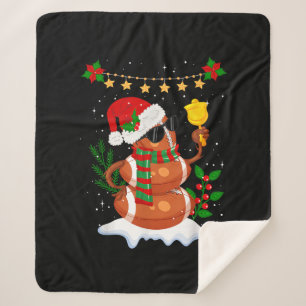 Fußball Snowman Weihnachtsmannmütze Frohe Weihnach Sherpadecke