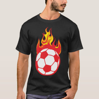 Fußball SOCCER 9 Flammenflammenfeuer 1110 T-Shirt