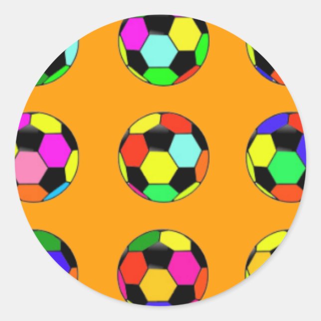 Fußball - Soccer Pattern Runder Aufkleber (Vorderseite)