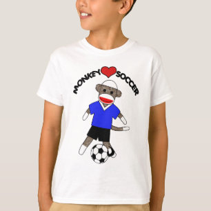 Fußball-Socken-Affe-(blau) - KinderT - Shirt