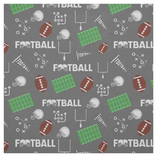 Fußball Spaß auf Dunkelgrau Stoff (Muster)