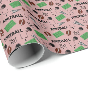 Fußball Spaß auf dunklem Tee Rose Rosa Geschenkpapier