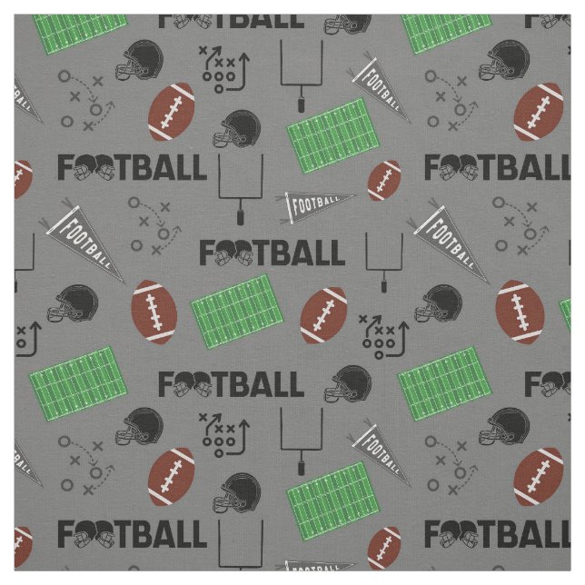 Fußball Spaß auf Grau Stoff (Muster)