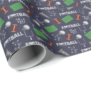 Fußball Spaß auf Navy Blue Geschenkpapier