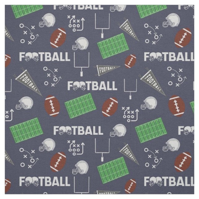 Fußball Spaß auf Navy Blue Stoff (Muster)
