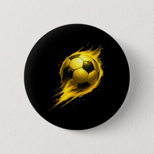 Fußball Spaß Bunter Effekt Tie Dye Schwarz Gelb So Button