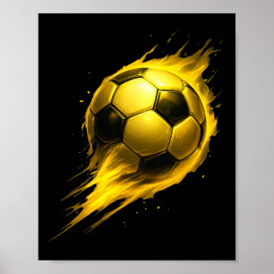 Fußball Spaß Bunter Effekt Tie Dye Schwarz Gelb So Poster