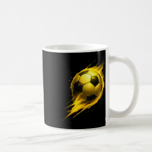 Fußball Spaß Farbiger Effekt Tie Dye Schwarz Gelb Kaffeetasse