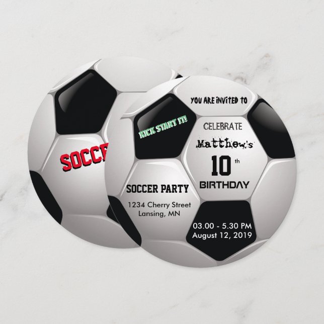 Fußball Spaß ⚽ Geburtstag Episches Party Einladung (Vorne/Hinten)