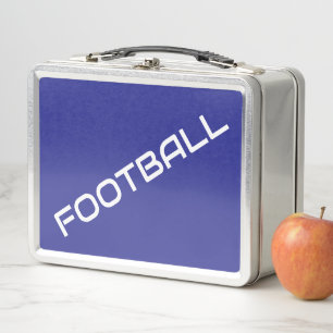 FUSSBALL Spaß Weißer Text Navy blauer Hintergrund Metall Brotdose
