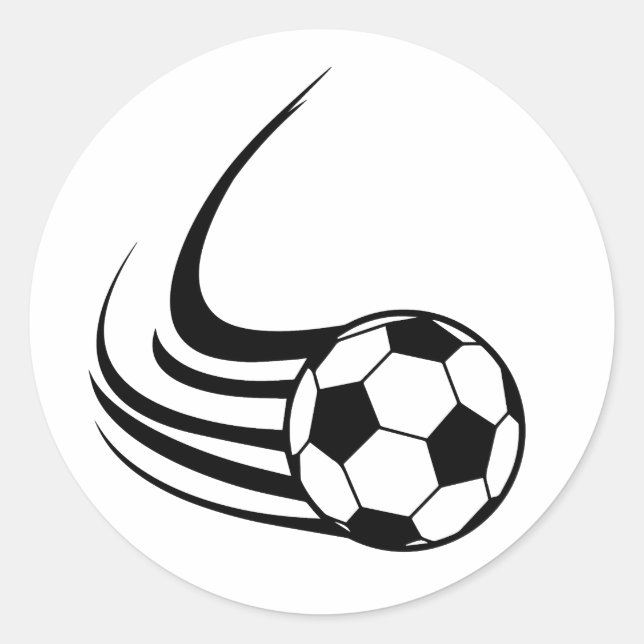 Fußball-Speed-Art Runder Aufkleber (Vorderseite)