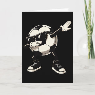 Fußball-Sphäre im Dabbing-Tanz Cool Sungles Footll Karte
