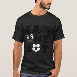 Fußball Spiel Tag Coquette Bow Funny Soccer Cheer T-Shirt