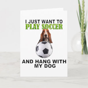 Fußball spielen mit Hund Bett Hound Männer Frauen Karte