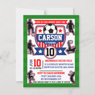 Fußball Spieler Boys Fußball Geburtstagsparty Einladung