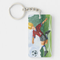 Fußball-Spieler, der einen Ball durch Jay
