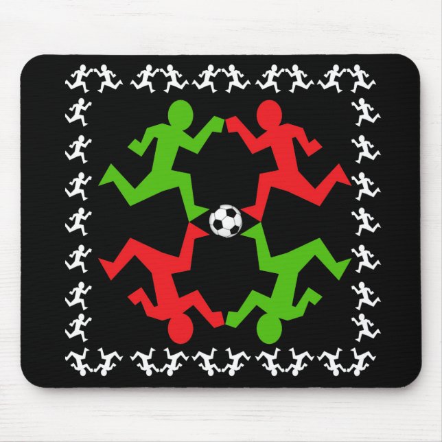 Fußball-Spieler, die auf das Ball-Muster laufen Mousepad (Vorne)