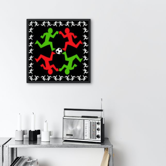 Fußball-Spieler, die auf das kleine Muster laufen Poster (Von Creator hochgeladen)