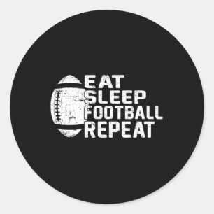 Fußball-Spieler Eat Sleep Football Wiederholung Li Runder Aufkleber