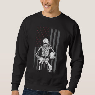 Fußball-Spieler Fan Geschenk Skelett Halloween Shi Sweatshirt