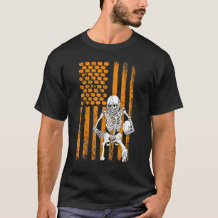 Fußball-Spieler Fan Geschenk Skelett Halloween Shi T-Shirt