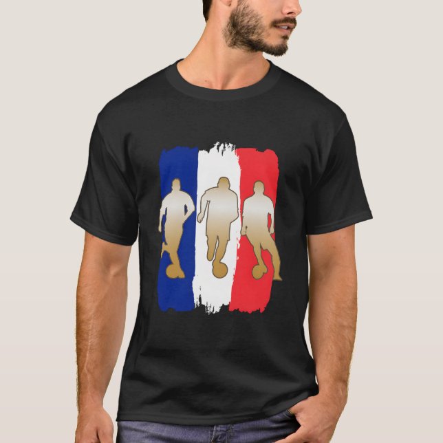 Fußball-Spieler Frankreich Flaggenfußball T-Shirt (Vorderseite)