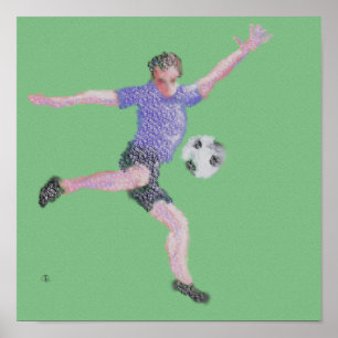 Fußball-Spieler Kick Art Poster
