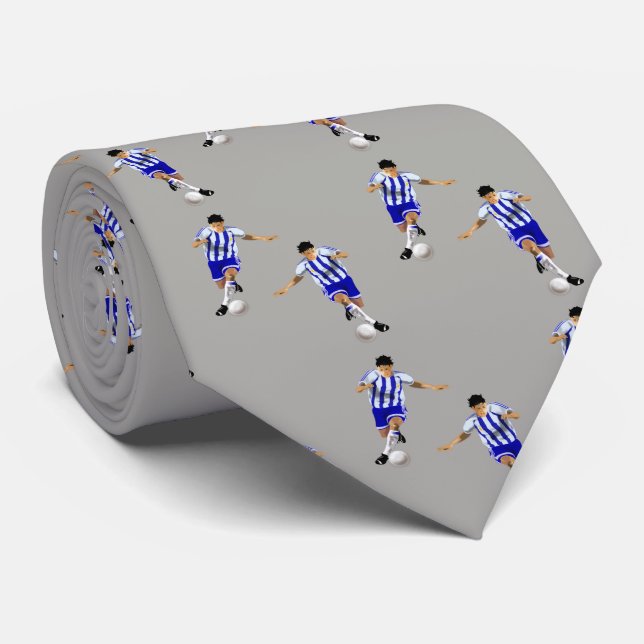 Fußball-Spieler kicken Blauer Uniform Krawatte (Gerollt)