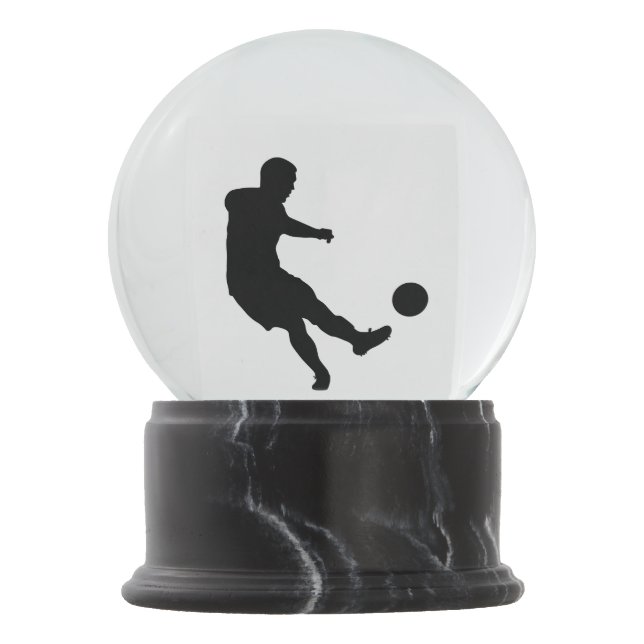 Fußball-Spieler-Silhouette Schneekugel (Vorderseite)