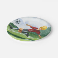 Fußball-Spieler spielen einen Ball von Jay Throckm