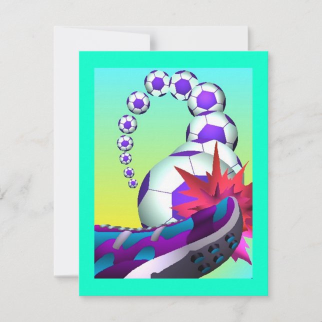 FUSSBALL-SPIELER-THEMED PARTY EINLADUNGEN LÄDT EIN (Vorderseite)