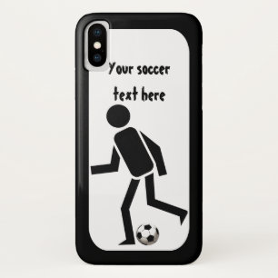 Fußball-Spieler und Ball-Schwarz-Weiß-Brauch iPhone X Hülle