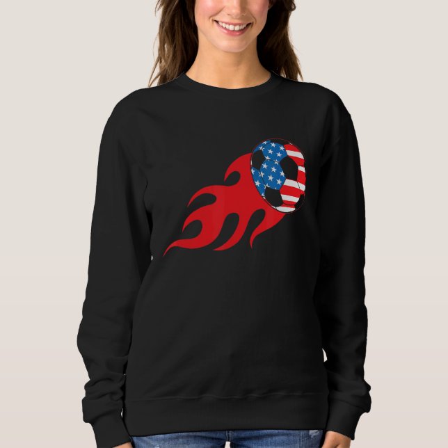 Fußball-Spieler USA Amerikanische Flagge Mädchen B Sweatshirt (Vorderseite)