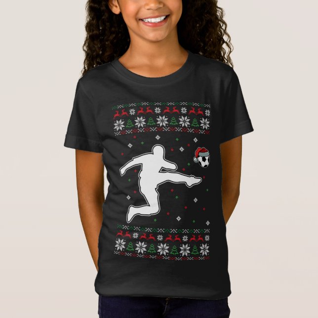 Fußball Spieler Weihnachten Cool Sport Ugly X-Mas  T-Shirt (Vorderseite)