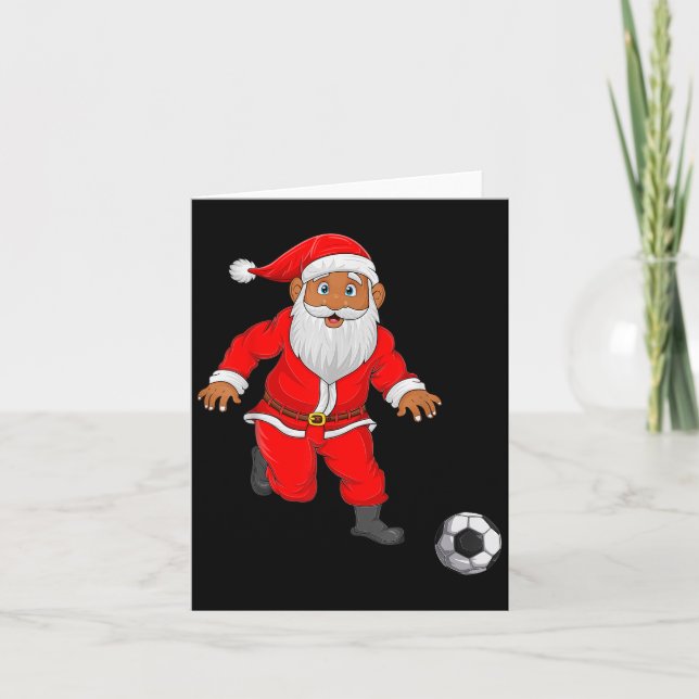 Fußball-Spieler Weihnachten Pajamas Funny Xmas B Karte (Vorderseite)